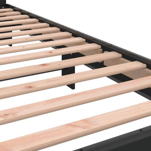 Sengeramme 100x200 cm konstrueret træ og metal sort