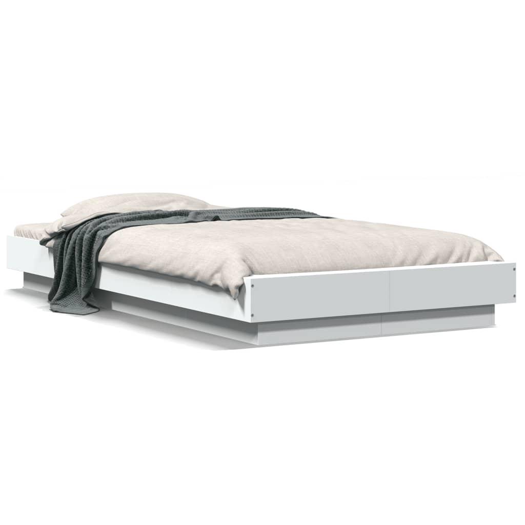 Sengeramme 90x200 cm konstrueret træ hvid
