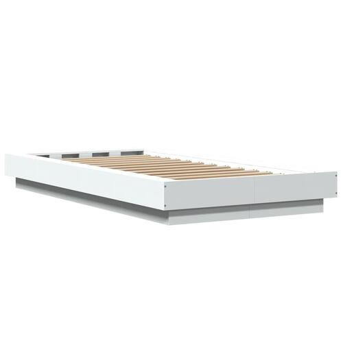 Sengeramme 90x200 cm konstrueret træ hvid