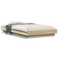 Sengeramme 90x200 cm konstrueret træ sonoma-eg