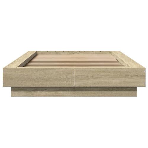 Sengeramme 90x200 cm konstrueret træ sonoma-eg