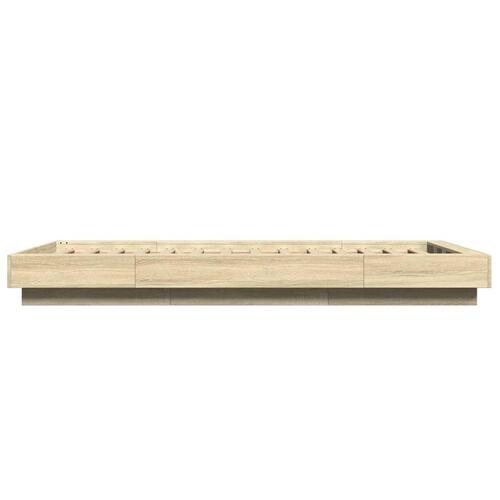 Sengeramme 90x200 cm konstrueret træ sonoma-eg