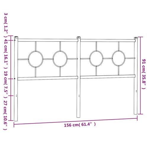 Sengegavl 150 cm metal hvid