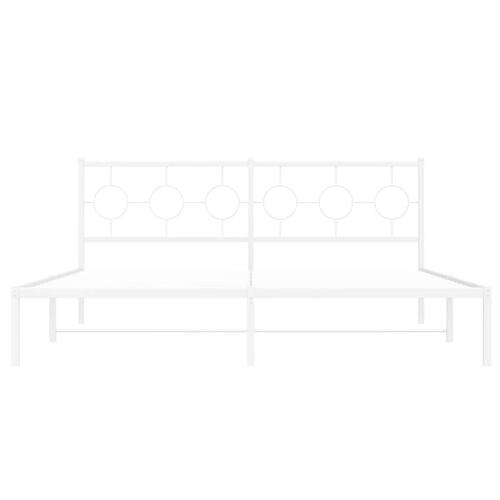 Sengeramme med sengegavl 180x200 cm metal hvid