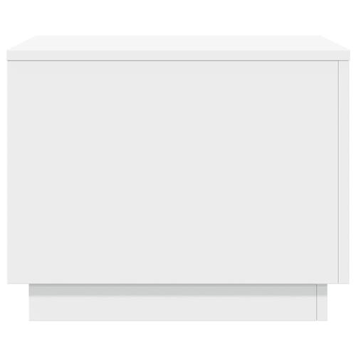 Sofabord med LED-lys 50x50x40 cm hvid