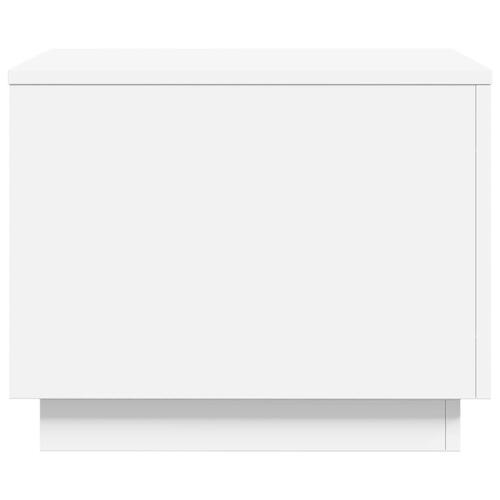 Sofabord med LED-lys 50x50x40 cm hvid