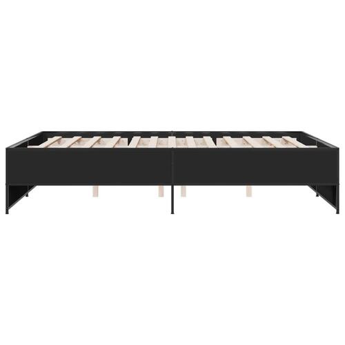 Sengestel 160x200 cm konstrueret træ og metal sort