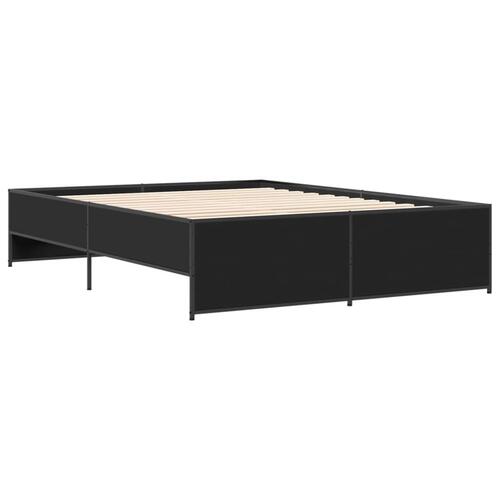 Sengestel 160x200 cm konstrueret træ og metal sort