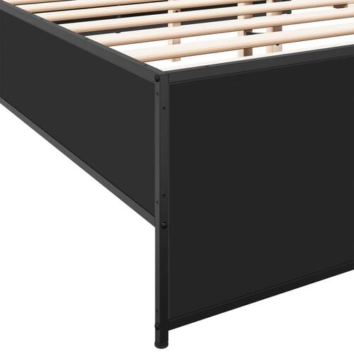 Sengestel 160x200 cm konstrueret træ og metal sort