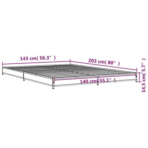 Sengestel 140x200 cm konstrueret træ og metal sonoma-eg