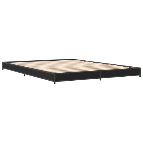 Sengestel 120x200 cm konstrueret træ og metal sort