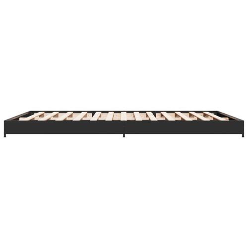 Sengestel 120x200 cm konstrueret træ og metal sort