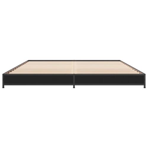 Sengestel 120x190 cm konstrueret træ og metal sort