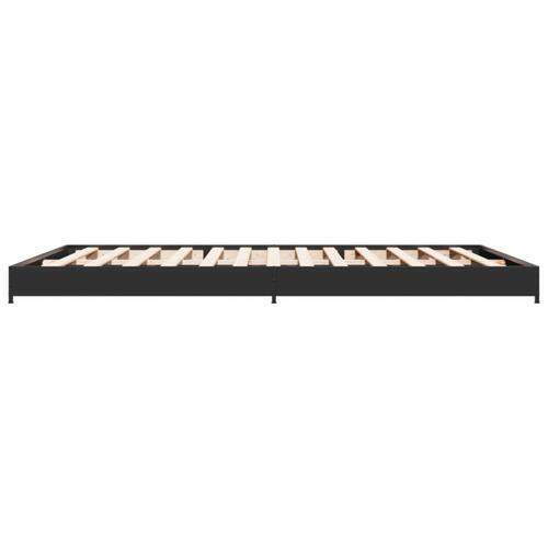 Sengestel 120x190 cm konstrueret træ og metal sort