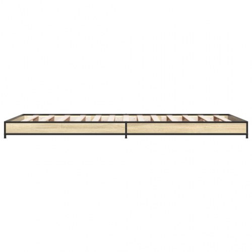 Sengeramme 100x200 cm konstrueret træ og metal sonoma-eg