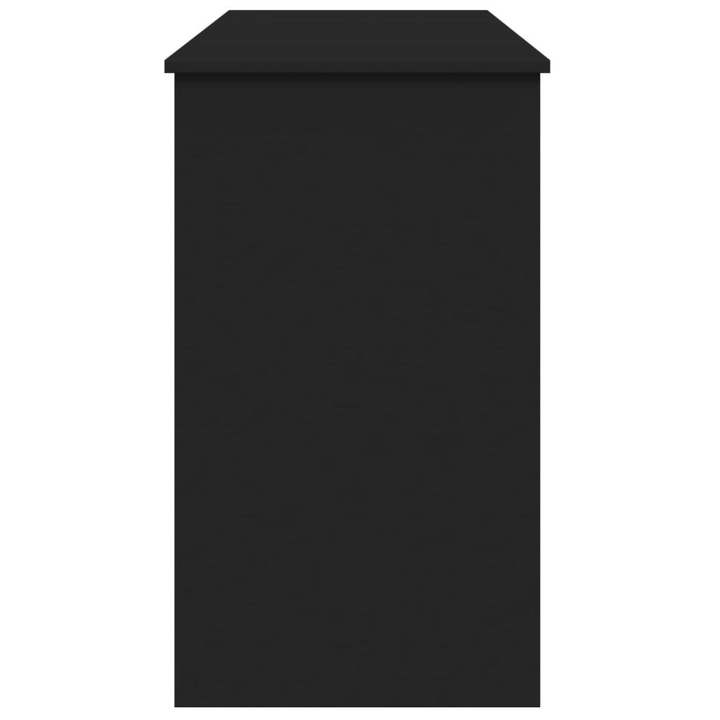 Makeupbord med spejl 100x45x76 cm sort