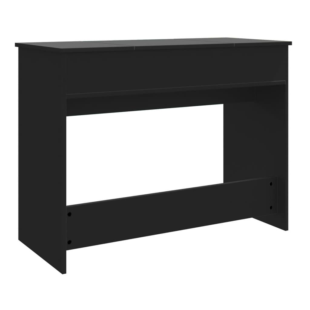 Makeupbord med spejl 100x45x76 cm sort