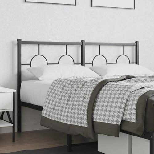 Sengegavl 140 cm metal sort
