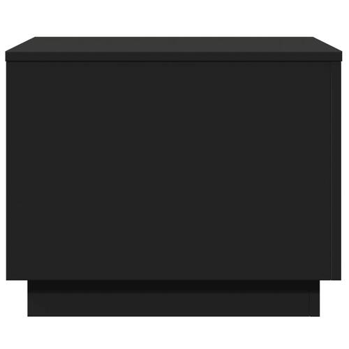 Sofabord med LED-lys 50x50x40 cm sort