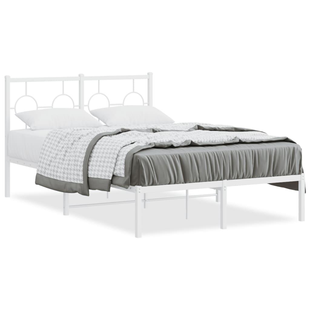 Sengeramme med sengegavl 120x200 cm metal hvid
