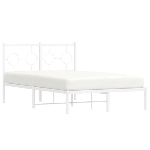 Sengeramme med sengegavl 120x200 cm metal hvid