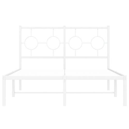 Sengeramme med sengegavl 120x200 cm metal hvid