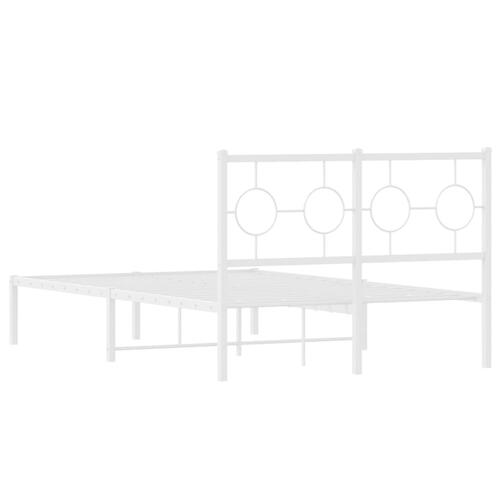Sengeramme med sengegavl 120x200 cm metal hvid