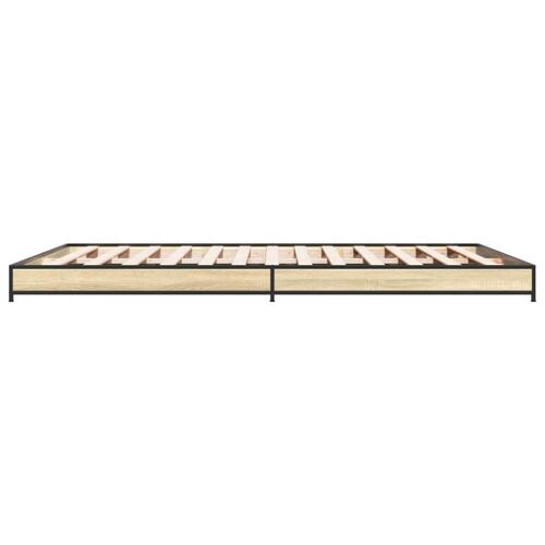 Sengestel 120x200 cm konstrueret træ og metal sonoma-eg