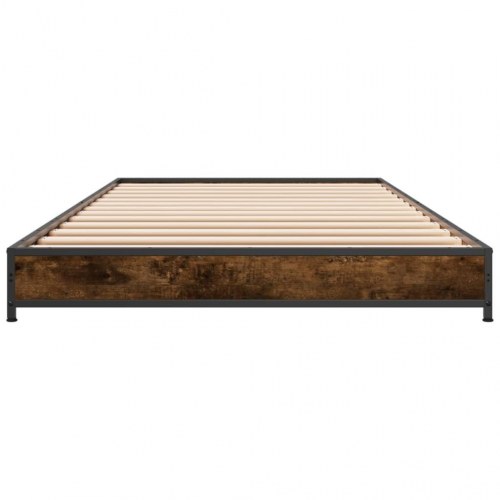 Sengeramme 100x200 cm i konstrueret træ og metal - røget eg