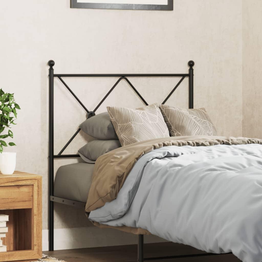 Sengegavl 75 cm metal sort billede