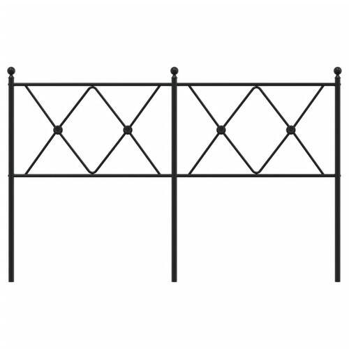 Sengegavl 140 cm metal sort
