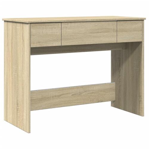 Makeupbord med spejl 100x45x76 cm sonoma-eg