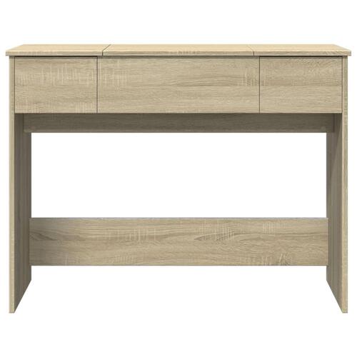 Makeupbord med spejl 100x45x76 cm sonoma-eg