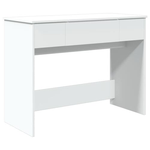 Makeupbord med spejl 100x45x76 cm hvid