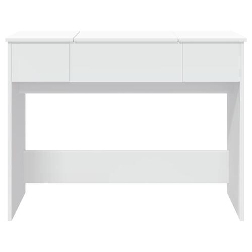 Makeupbord med spejl 100x45x76 cm hvid
