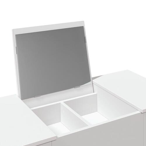 Makeupbord med spejl 100x45x76 cm hvid