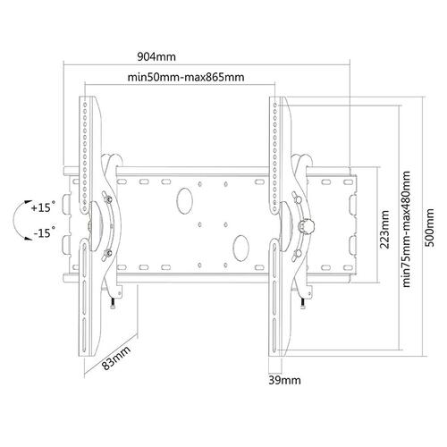 TV-holder Neomounts PLASMA-W200BLACK 70" 100 kg