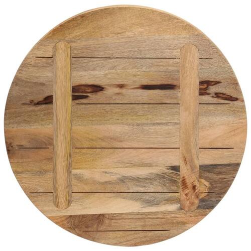 Bordplade Ø40x2,5 cm rund massivt ru mangotræ