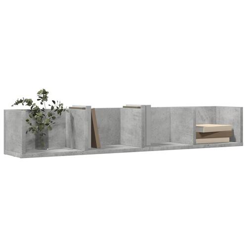 Vægskabe 2 stk. 99x18x16,5 cm konstrueret træ betongrå