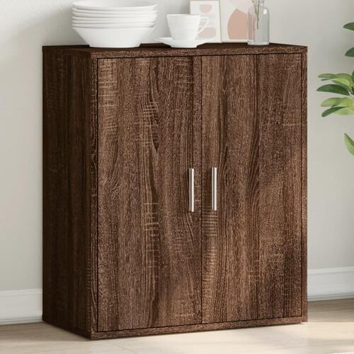 Skab 79x38x80 cm konstrueret træ brun egetræsfarve