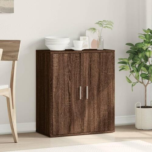 Skab 79x38x80 cm konstrueret træ brun egetræsfarve