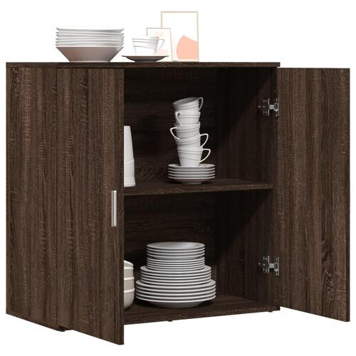 Skab 79x38x80 cm konstrueret træ brun egetræsfarve