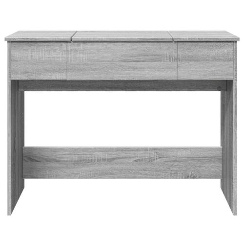 Makeupbord med spejl 100x45x76 cm grå sonoma-eg