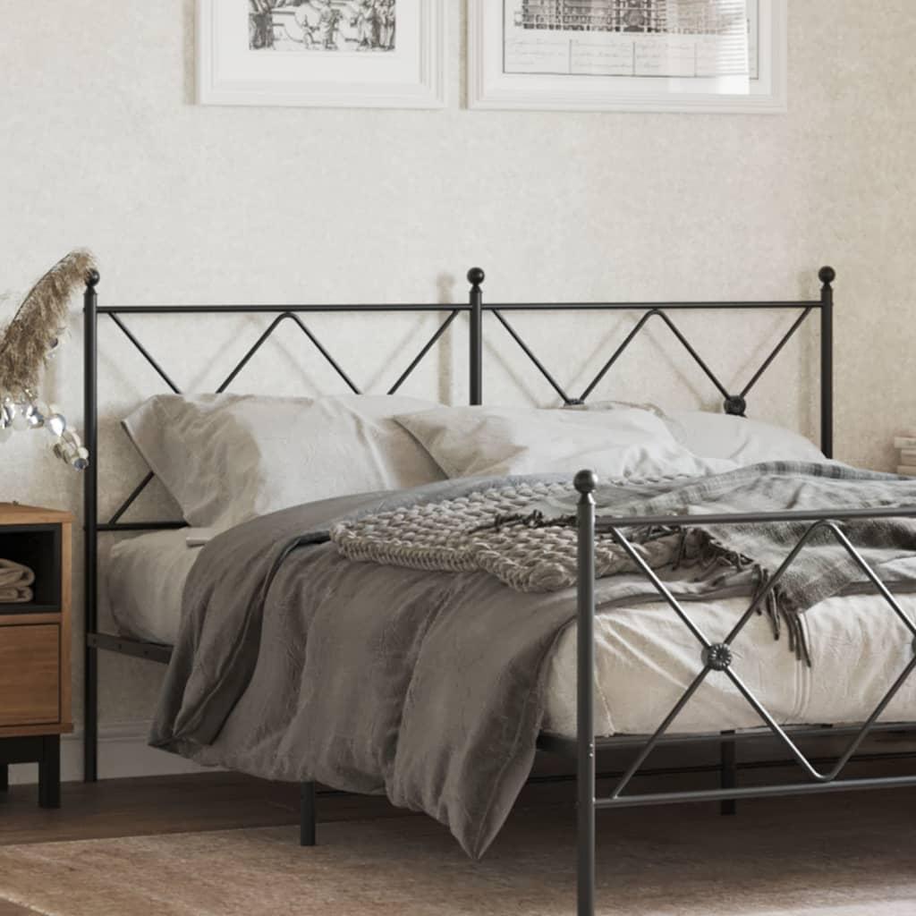 Sengegavl 150 cm metal sort