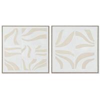 Maleri Home ESPRIT Hvid Beige Abstrakt Skandinavisk 83 x 4,5 x 83 cm (2 enheder)