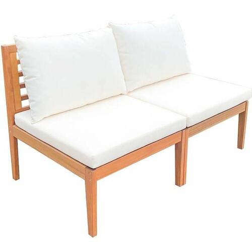 Havesofa Alma Hvid Brun Akacie 124 x 70 x 77,5 cm