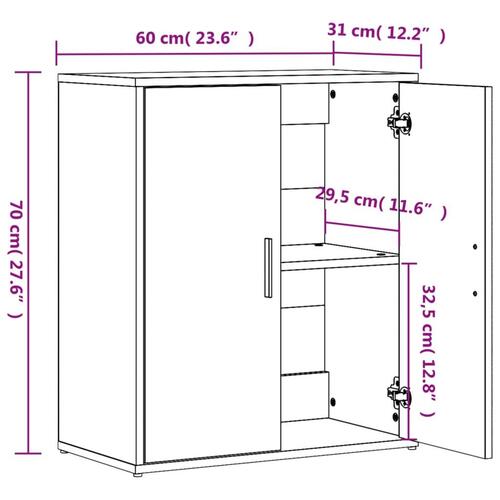 Skænke 2 stk. 60x31x70 cm konstrueret træ røget egetræsfarve