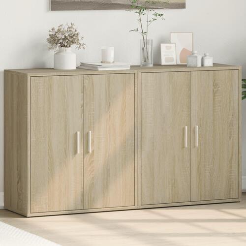 Skænke 2 stk. 60x31x70 cm konstrueret træ sonoma-eg