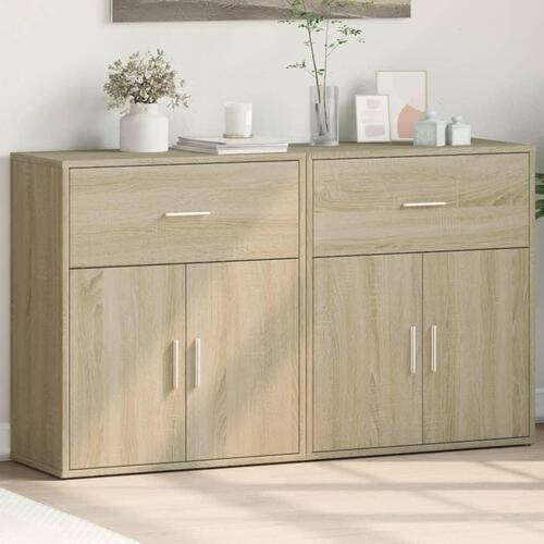 Skænke 2 stk. 60x31x70 cm konstrueret træ sonoma-eg