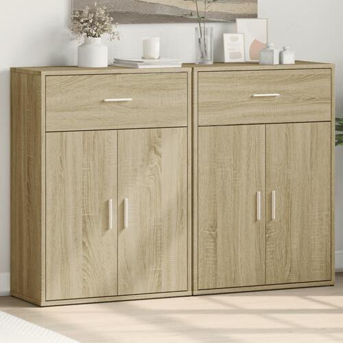 Skænke 2 stk. 60x30x84 cm konstrueret træ sonoma-eg